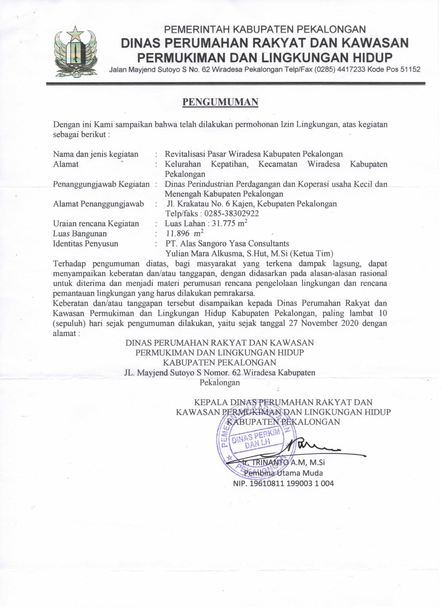 Perkim Revitalisasi Pasar Wiradesa